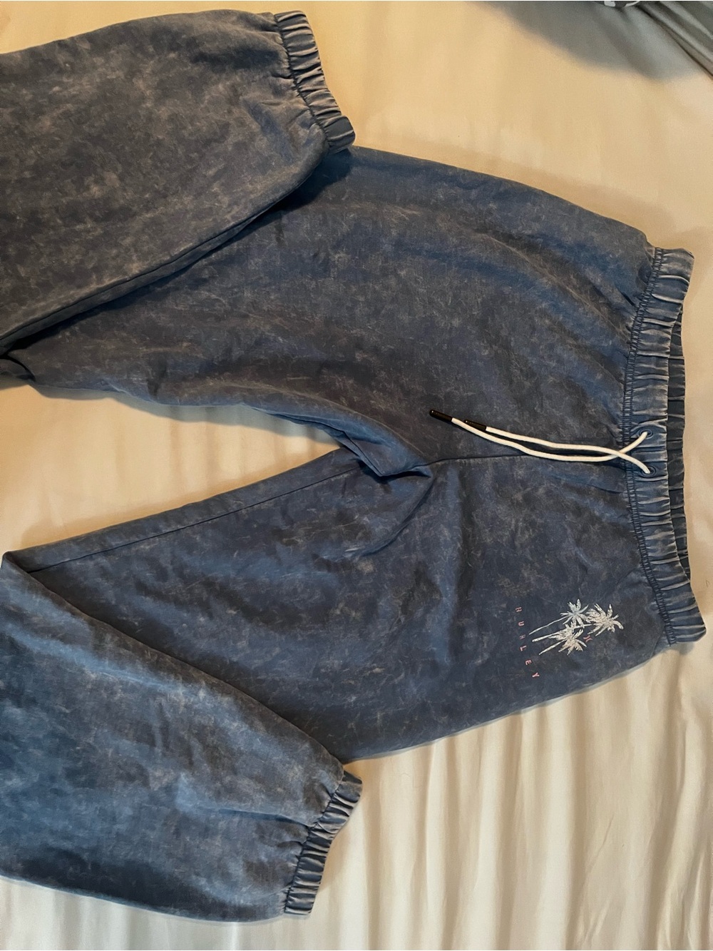 Hurley Blue Palm-Graphic Jogger Sweatpants